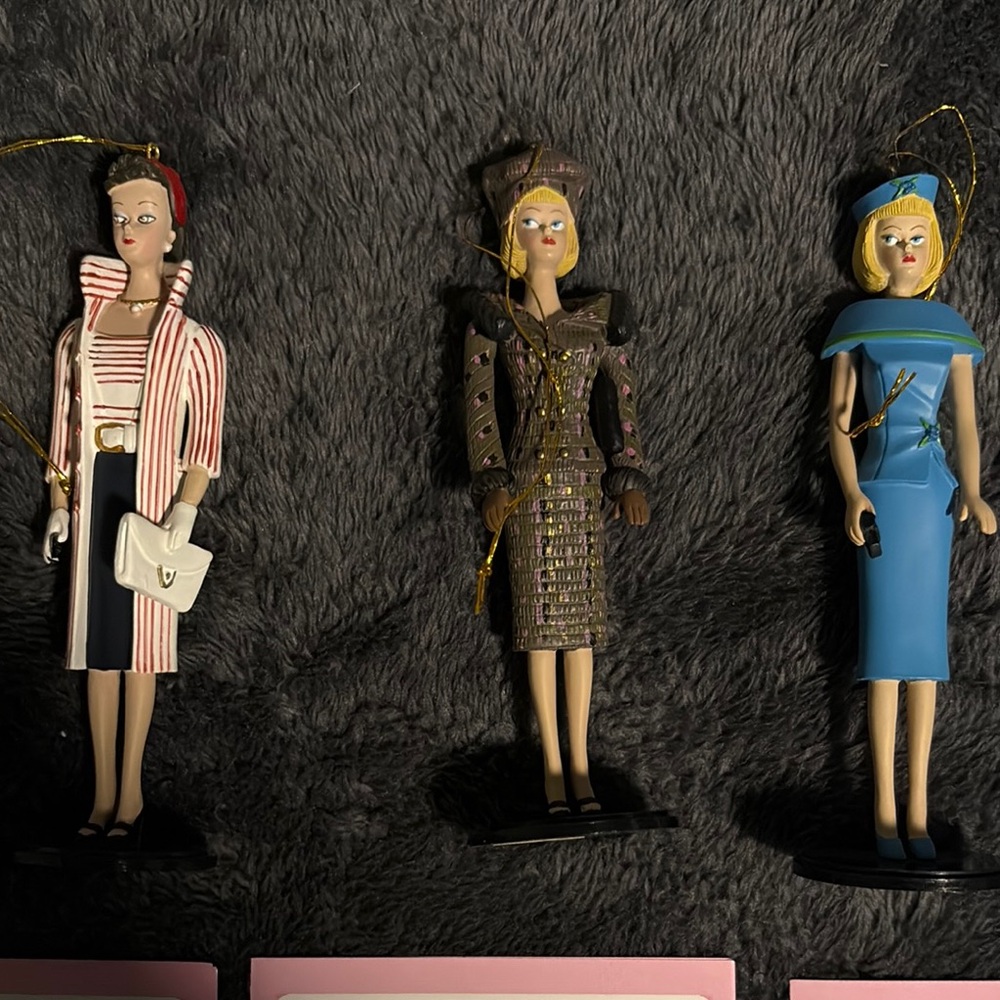 Vintage Fashion Doll Ornaments Set